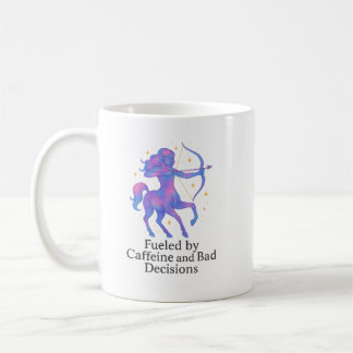Caneca De Café Sagittarius Zodiac Mug – Fueled by Caffeine and Ba