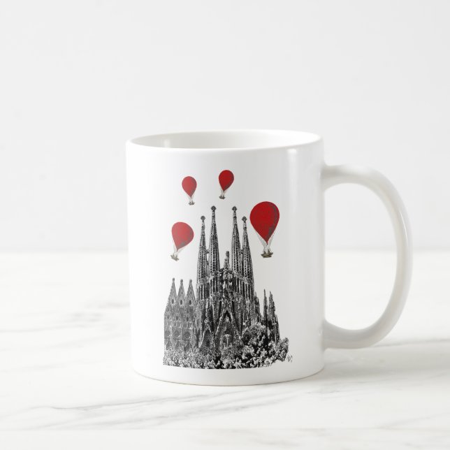 Caneca De Café Sagrada Família e Balões de Ar Quente Vermelho (Direita)