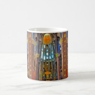 Caneca De Café Sagrada Familia. Vista para dentro no por do sol