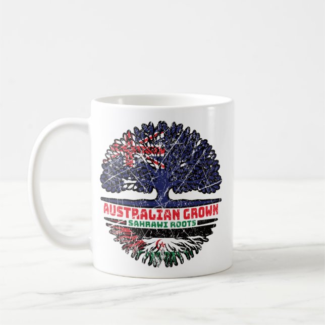 Caneca De Café Sahara Ocidental Sahrawi Austrália Árvore Australi (Esquerda)