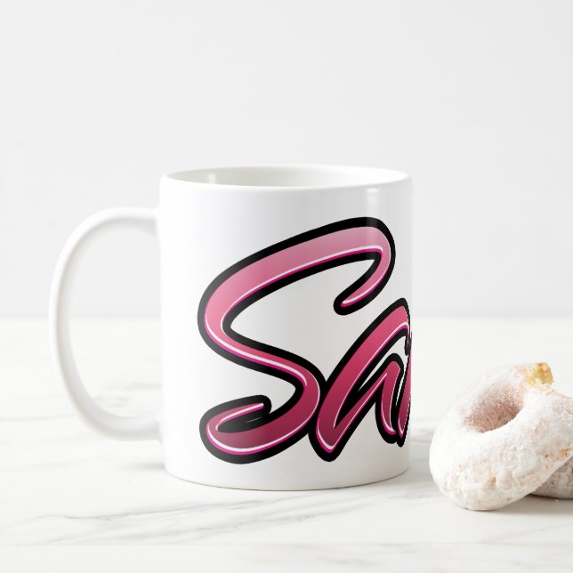 Caneca De Café Sahra faded pink Tasse Teetasse Kaffeetasse (Com Donut)