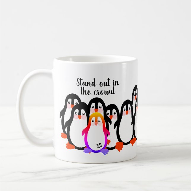 Caneca De Café Saia no Pinguim da Multidão (Esquerda)
