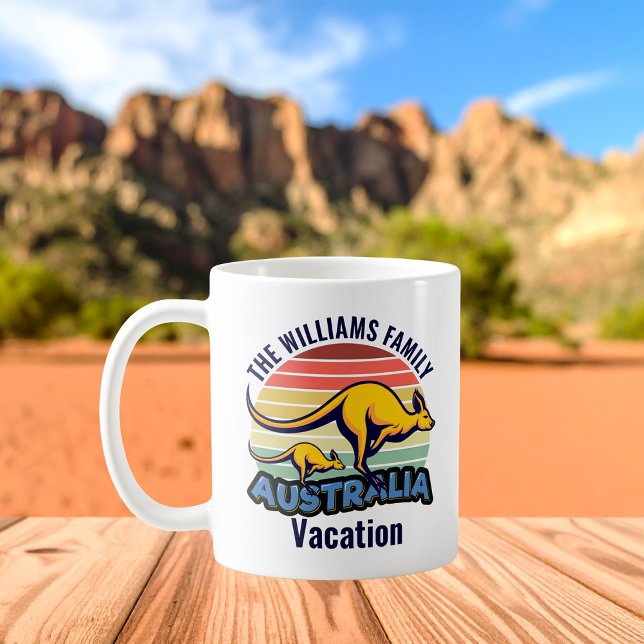 Caneca De Café Saída Personalizada Trip Kangaroo Sunset (Criador carregado)