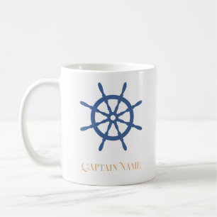 Caneca De Café Sail Away NMaritime Beach Personalised Ship Helm