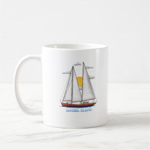 Caneca De Café Sailador de Navegação Náutica Costeira da Ilha San