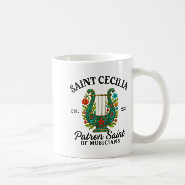Caneca De Café Saint Cecilia Patron Saint Of Musicians Catholic M (Direita)