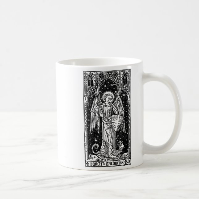 Caneca De Café Saint Michael The Archangel Defeating Satan Christ (Direita)