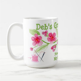 Caneca De Café Sakura Pintada à Mão Avó Ponto Cruz