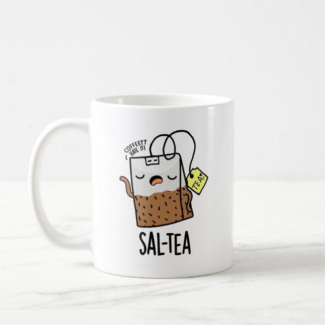 Caneca De Café Sal-tea Funny Tea Pun (Esquerda)