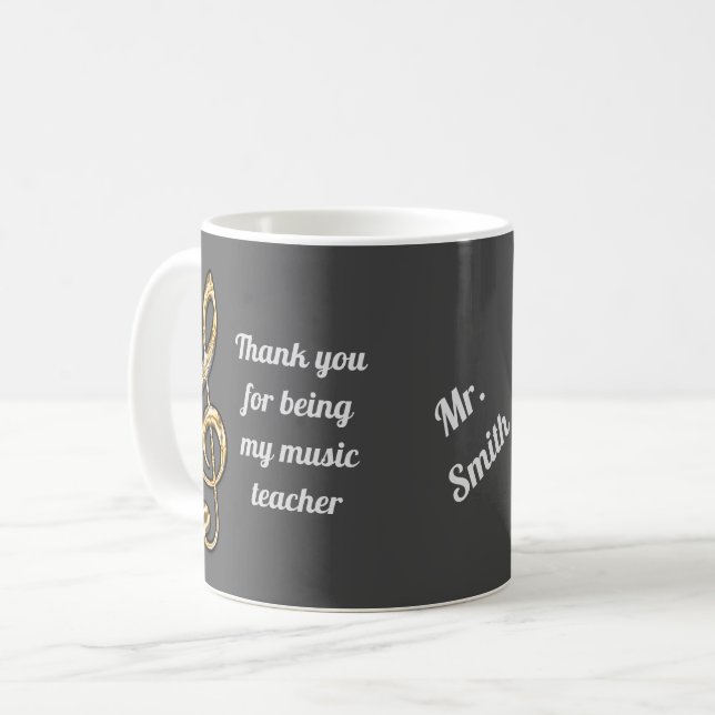 Caneca De Café Sala de Apreciação de Professores de Música Notas  (Frente Esquerda)