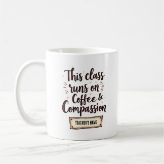 Caneca De Café Sala de aula editável com o nome do professor