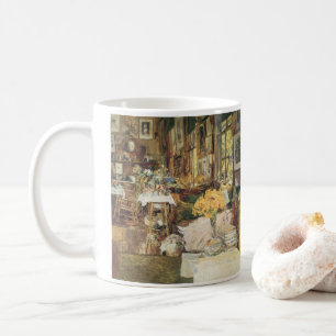 Caneca De Café Sala de Flores por Childe Hassam, Arte Fino Vintag
