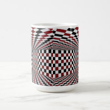Sala Xadrez Vermelho Branco e Preto Alto Contraste