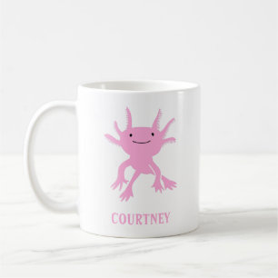Caneca De Café Salamandra Cor-de-Rosa Axolotl Cóta Personalizada