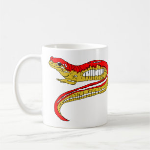Caneca De Café Salamandra Vermelha e Amarela