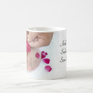 Caneca De Café Salão de beleza fúcsia bonito do Pedicure do ros