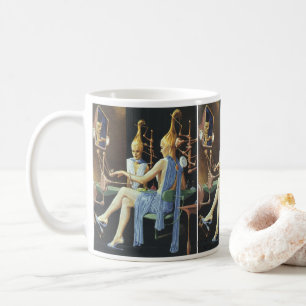 Caneca De Café Salão de Beleza Vintage de Ficção Científica Spa M