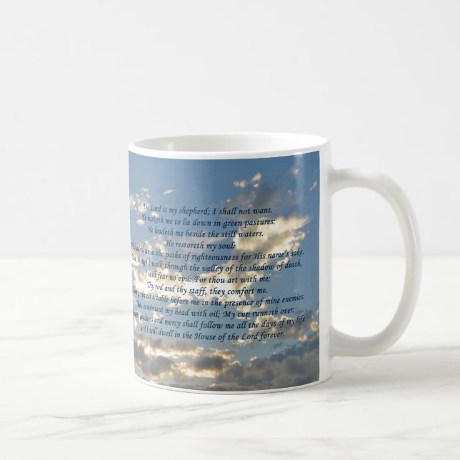 Caneca De Café Salm 23 Linda Bíblia Verse Christian (Direita)