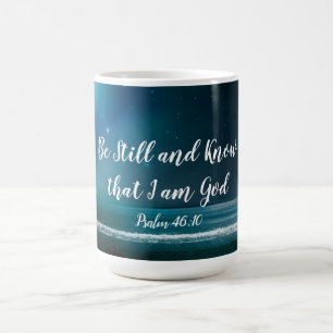 Caneca De Café Salm 46:10 Fique quieto e saiba que eu sou Deus