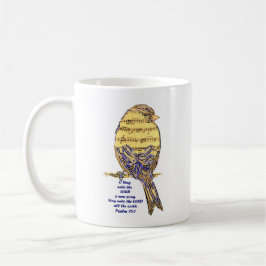 Caneca De Café Salm 96:1 Cante a música do Psalm Song Bird