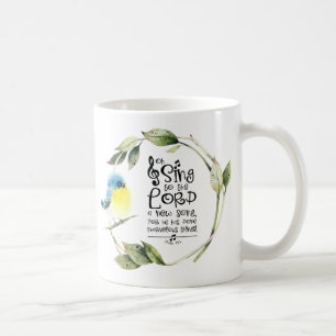 Caneca De Café Salm 98:1 Cante ao Senhor uma Bíblia de Música Nov