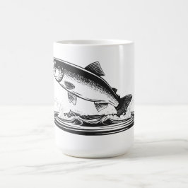 Caneca De Café salmão atlântico saltando