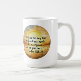 Caneca De Café Salmo 118:24 Dia que o Senhor fez, oração de fé