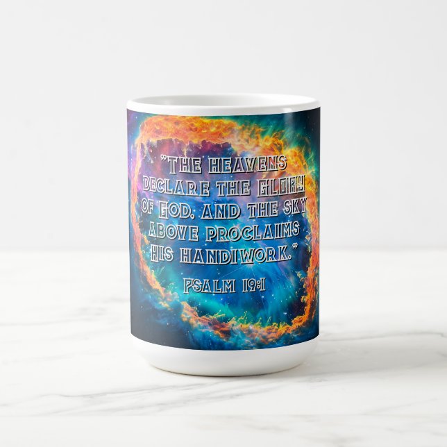 Caneca De Café Salmo 19:1 Os Céus Declarando a Glória de Deus (Centro)