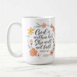 Caneca De Café Salmo 46:5 Deus está dentro dela. Ela não vai cair