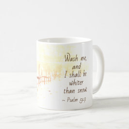 Caneca De Café Salmo 51:7 Lave-me e serei mais branca que a neve