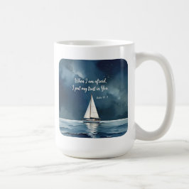 Caneca De Café Salmo 56:3 Quando tenho medo, confio em Ti, fé