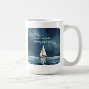 Caneca De Café Salmo 56:3 Quando tenho medo, confio em Ti, fé