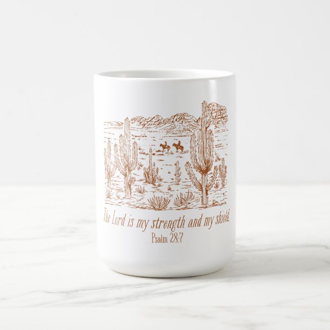 Caneca De Café Salmo Ocidental 28:7O Senhor É Minha Força (Centro)