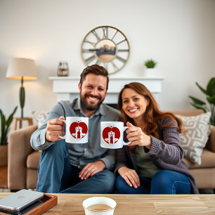 Caneca De Café Salmões em Harmonia Casais Personalizados Mug