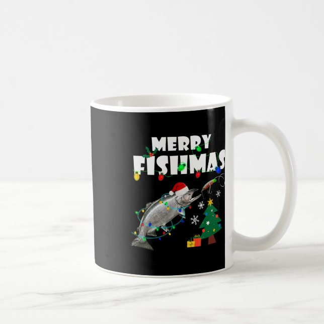Caneca De Café Salmon Steelhead Merry Fishmas Christmas King Trou (Direita)