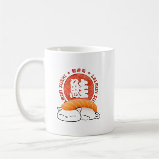 Caneca De Café Salmon Sushi Cat