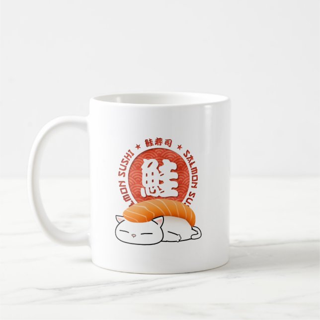 Caneca De Café Salmon Sushi Cat (Esquerda)
