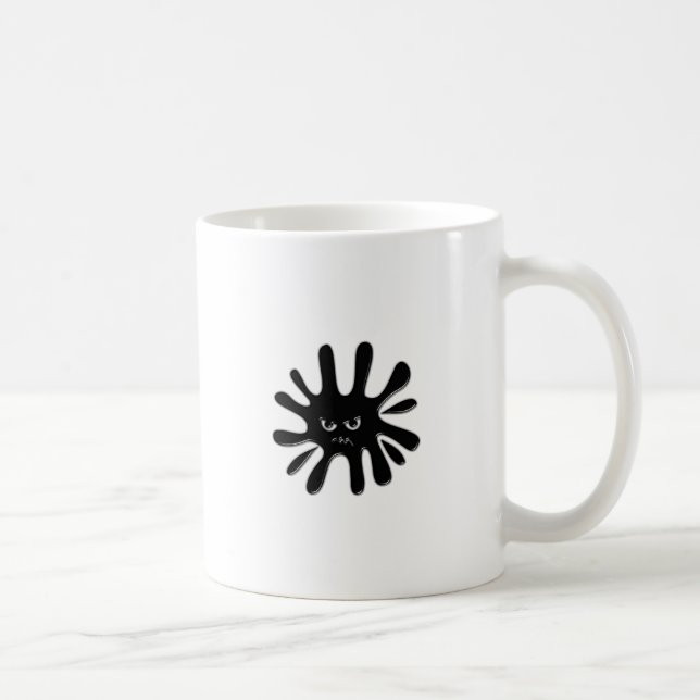 Caneca De Café Salpico de Tinta Preta com Raiva (Direita)