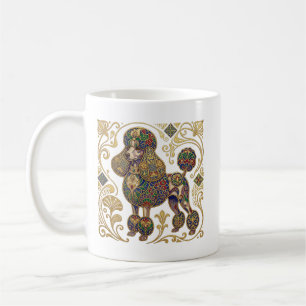 Caneca De Café Salpicos Dourados: Poodle da Secessão Vienense