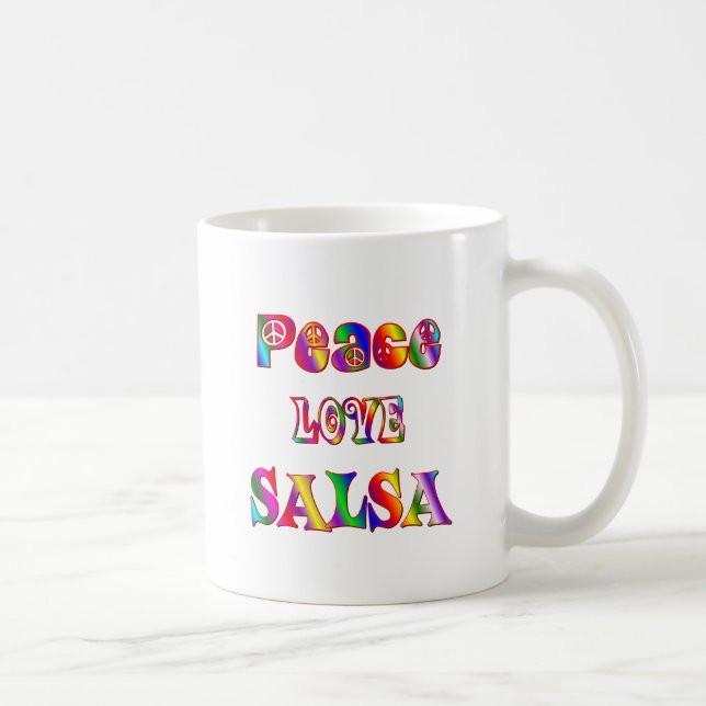 Caneca De Café Salsa do amor da paz (Direita)