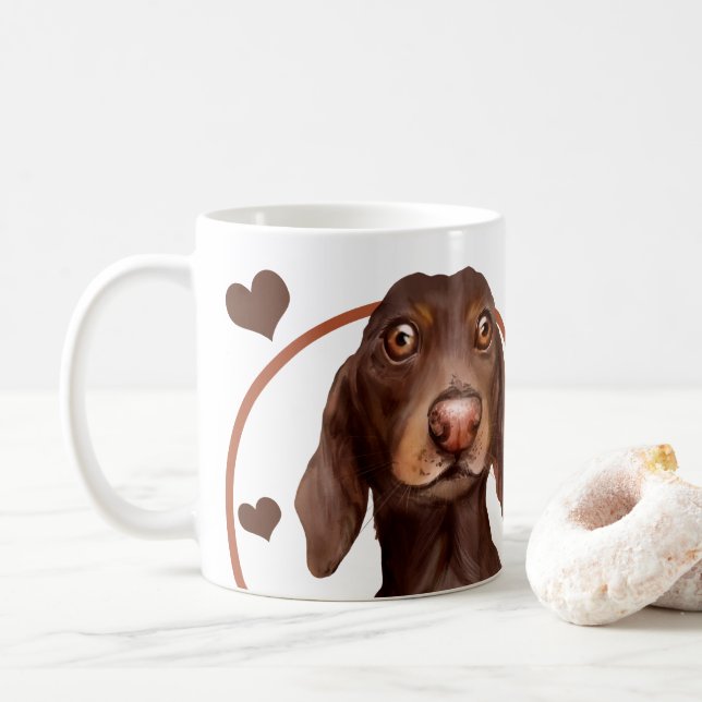 Caneca De Café Salsicha de Dachshund Cachorro cada lanche que voc (Com Donut)