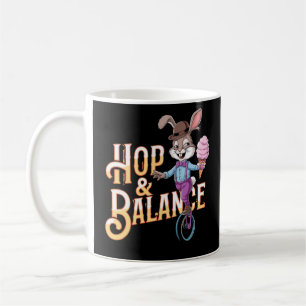 Caneca De Café Salto e Equilíbrio - Lei do Circo Bunny Unicycle