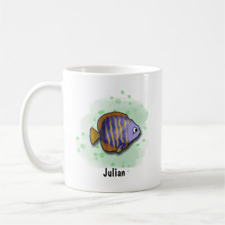 Caneca De Café Saltwater listrado Estilo de aquarela