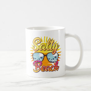 Caneca De Café Salty Beach Sol Tropical e Árvore Palm