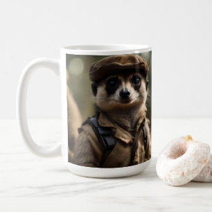Caneca De Café Saluting Silvester o Meerkat: Um Conto de Veterano