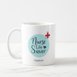 Caneca De Café Salvador de Vida de Enfermeira Personalizado