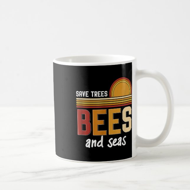 Caneca De Café Salvamento De Abelhas De Árvores E Proteção Ambien (Direita)