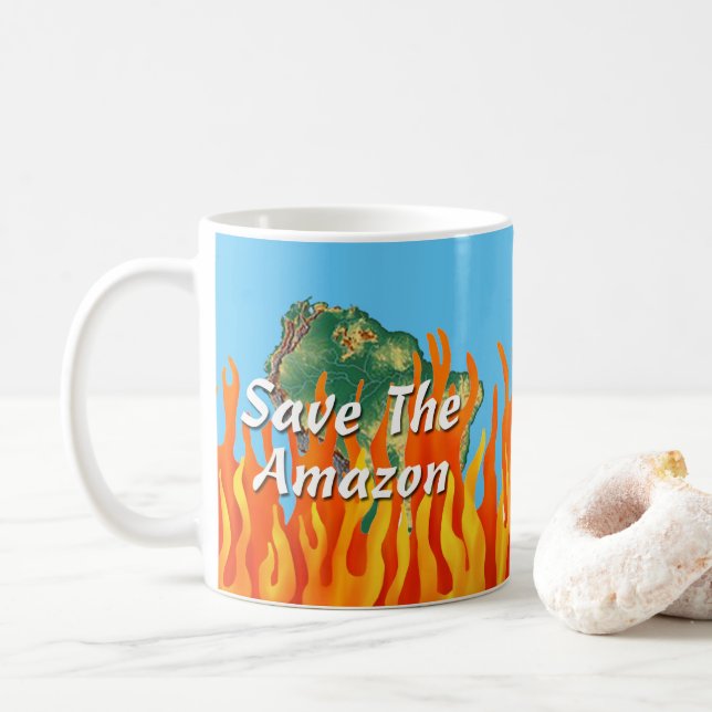 Caneca De Café Salvar A Amazônia (Com Donut)