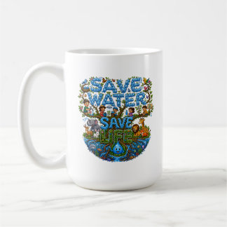 Caneca De Café Salvar Água Salvar Vida Conservação Ambiental