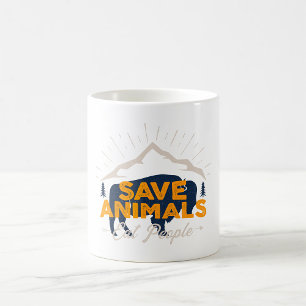 Caneca De Café Salvar Animais Coma Pessoas